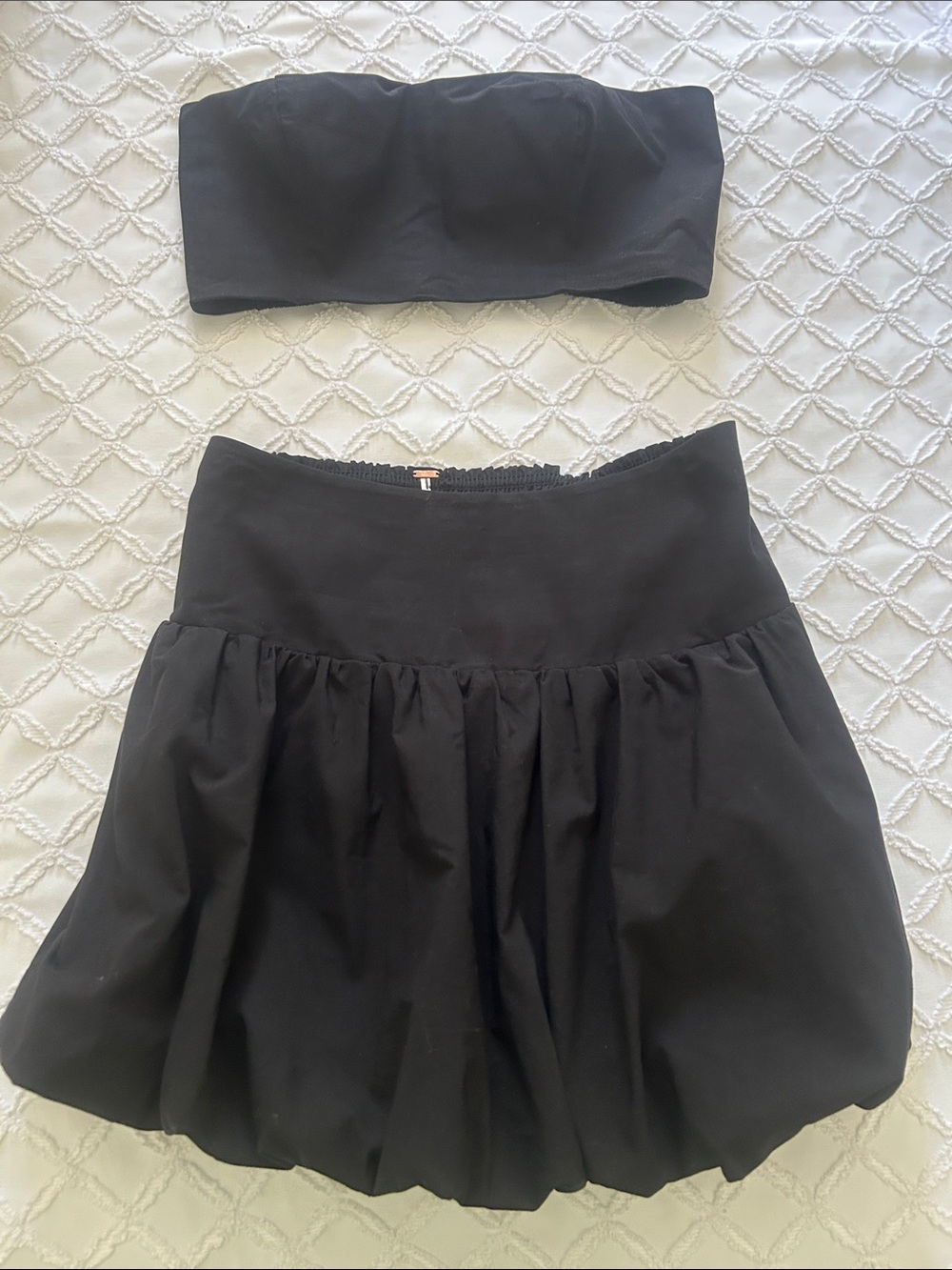 Black Bubble Skirt and top